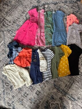 5T girls clothes, dresses, summer tops, t-shirts, shorts, cardigan, skort, lot
